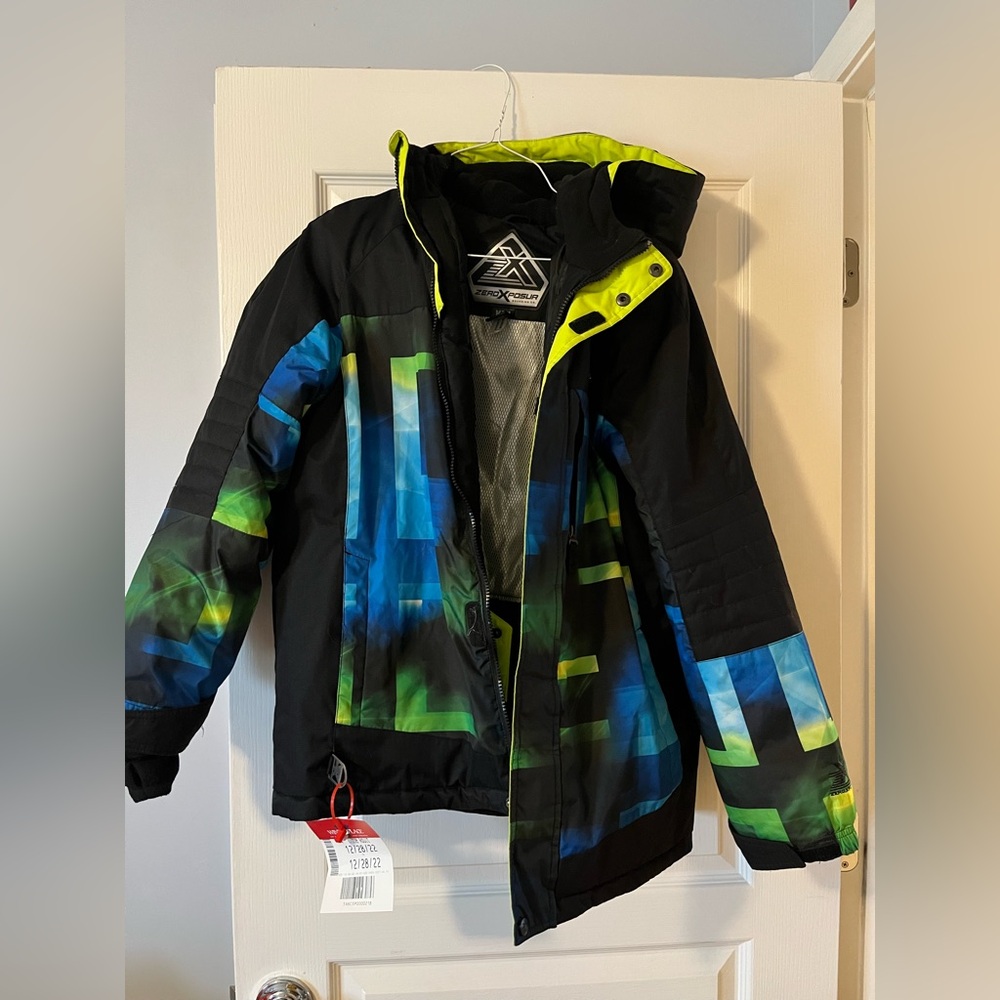 ZeroXposur Kids Black Jacket with Blue and Green Accents